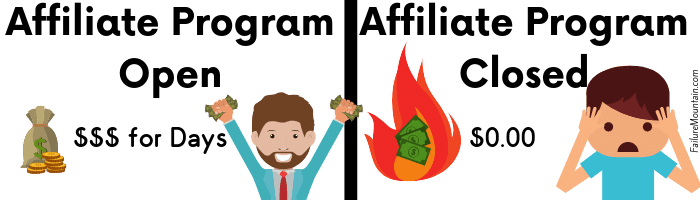 How it feels when your affiliate program shuts down.