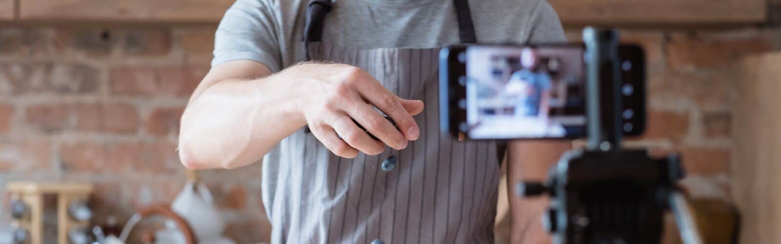 Man records himself cooking with phone