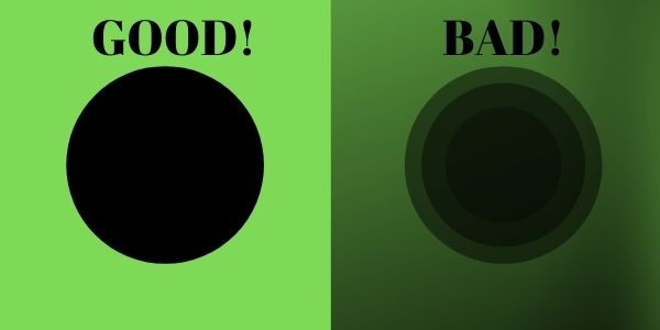 example of good and bad green screen.